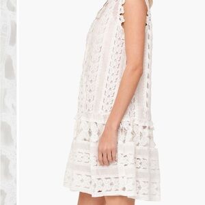 Ciebon - Chic Navy Blue Butterfly Lace Mini Dress